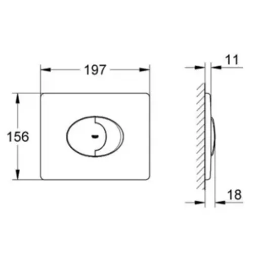 לחצן הדחה דו כמותי כרום GROHE - גרואה 38506000 GROHE גרואה