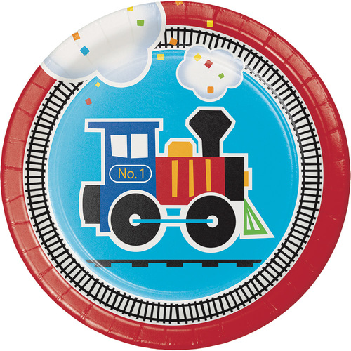 צלחות נייר 7 הנה באה הרכבת 8 יח'