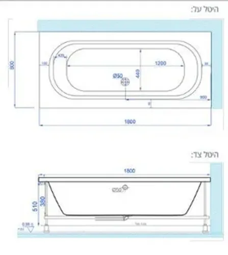 אמבטיה יוקרתית 180/80 ס