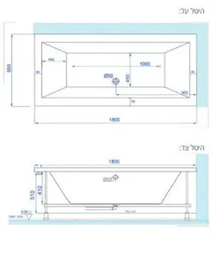 אמבטיה יוקרתית 180/80 ס