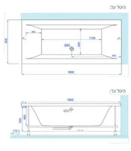 אמבטיה יוקרתית 180/80 ס