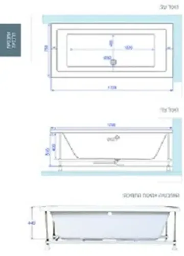 אמבטיה יוקרתית 170/75 ס