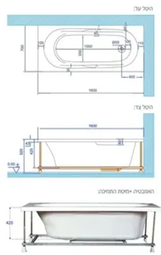 אמבטיה יוקרתית 160/70 ס