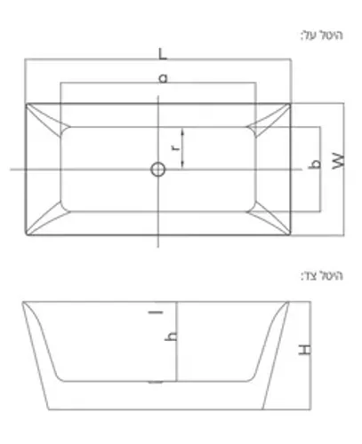 אמבטיה יוקרתית 170/78/60 ס
