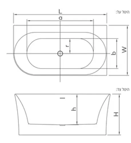 אמבטיה יוקרתית 170/78/60 ס