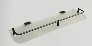 מדף זכוכית 60 ס"מ ניתן בקידוח/ בהדבקה שחור מט R0029060BK מלדן