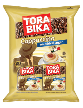 TORA BIKA - טורביקה אבקה להכנת משקה בטעם קפוצ'ינו ללא תוספת סוכר 250 גרם 20 יחידות 12.5 גרם