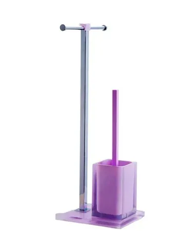 מברשת אסלה מונחת עם מעמד לנייר טואלט סקוור - SQUARE סגול SPR-100555 מלדן