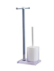 מברשת אסלה מונחת עם מעמד לנייר טואלט סקוור - SQUARE לבן SWT-601555 מלדן