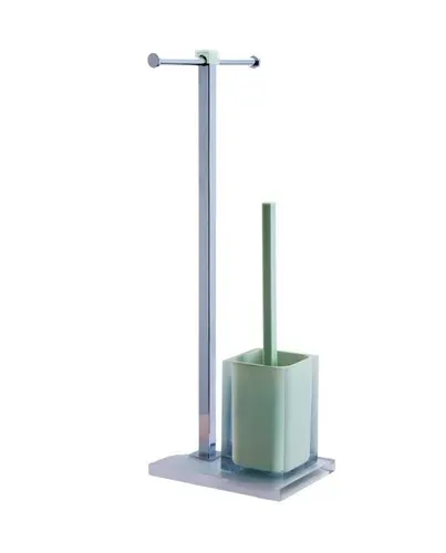 מברשת אסלה מונחת עם מעמד לנייר טואלט סקוור - SQUARE ירוק מנטה SGR-701555 מלדן