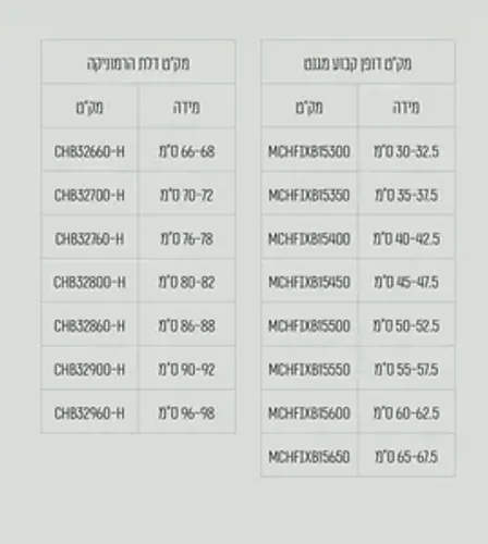 מקלחון חזית דלת הרמוניקה + דופן קבועה קאסטל 96-165 ס