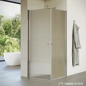 מקלחון פינתי 2 דלתות אדמס זכוכית גלינה 76-79 סמ ניקל כרום - דור רפאל
