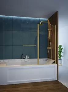 אמבטיון 120 דופן קבועה ודלת IN/OUT זהב BATH2806 פורום