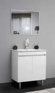 ארון עומד דגם מימי - MIMI עומק 40 ס"מ עם כיור רובי חרס לבן 82 ס"מ סניטק