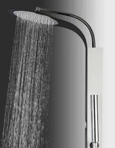פנל רחצה למקלחת עם אינטרפוץ גוף לבן מט חזית שחור מט 2833 סיוון אופיר