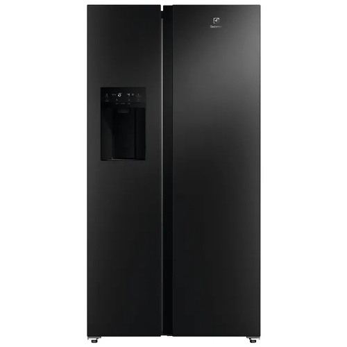 מקרר SBS דלת מול דלת - נירוסטה מושחרת - 595 ליטר - Electrolux דגם ESE6670A-B - עם קיוסק אוטומטי למים וקרח