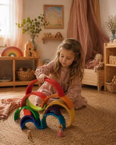 קשת מעץ מונטסורי וולדורוף - קשת אנתרופוסית  12 חלקים MN1000