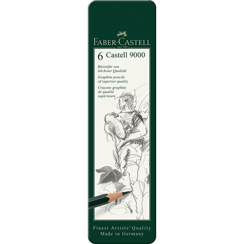 סט 6 יח' עפרונות רישום '9000' Faber Castell