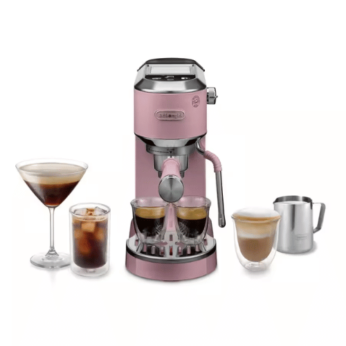 מכונת אספרסו ידנית דלונגי דדיקה דואו ורוד DeLonghi Dedica Duo EC890.PK