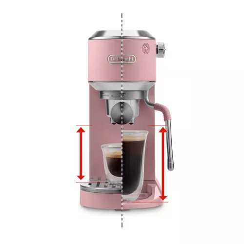 מכונת אספרסו ידנית דלונגי דדיקה דואו ורוד DeLonghi Dedica Duo EC890.PK