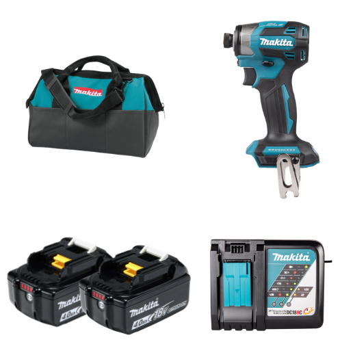 סט מברגת אימפקט מקיטה 18V LXT DTD173 כולל 2 סוללות 4.0Ah ומטען מהיר DC18RC + תיק מקיטה