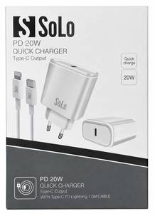 Solo PD 20W USB-C Quick Charger Lightning – מטען מהיר