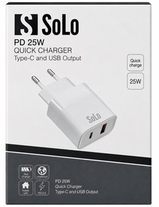 Solo PD 25W USB-C & USB Quick Charger – מטען מהיר Solo PD 25W USB-C & USB