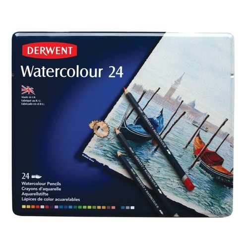 סט 24 עפרונות מים אקוורל Derwent