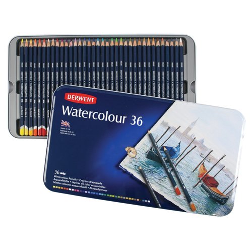 סט 36 עפרונות מים אקוורל Derwent