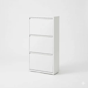 ארון נעליים דק במיוחד 12.2 ס״מ כולל 3 תאים – 80 ס״מ צבע לבן פנינה 