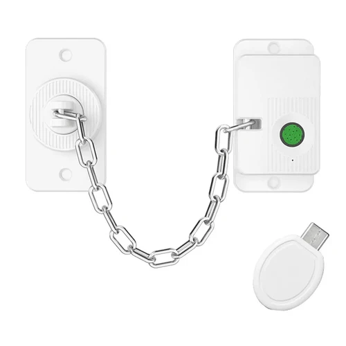 מנעול ביומטרי עם שרשרת הגנה למקרר וארונות ChainSafe צבע לבן 