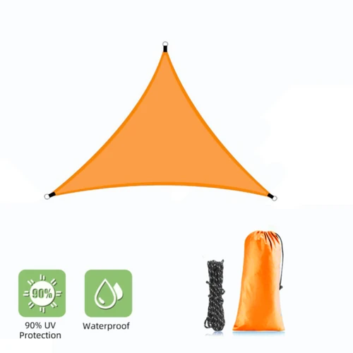 רשת הצללה משולשת מוגן מים עם הגנת UV תליה קלה | 6X6X6 מטר