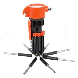 סט 12 מברגים לכל מטרה כולל פנס לד מובנה