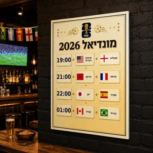לוח שידורים למונדיאל 2026 -70X100 ס