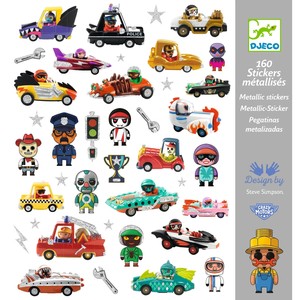 יצירה 160 מדבקות -עולם הקרייזי מוטורס המנצנץ DJECO 
