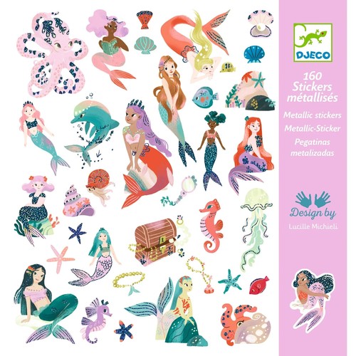 יצירה 160 מדבקות -בנות הים הנוצצות DJECO 