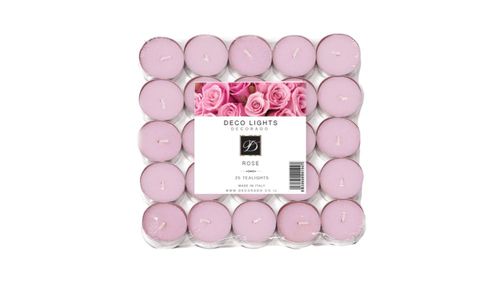 25 יחידות של נרות ריחניים בריח ורדים