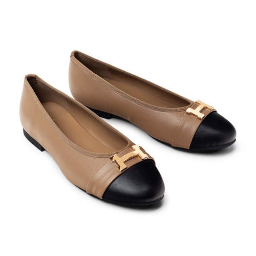 נעלי בובה לנשים של יוניק בצבע טאופ | 36-42 |  UNIQUE SHOES TAUPE 60818