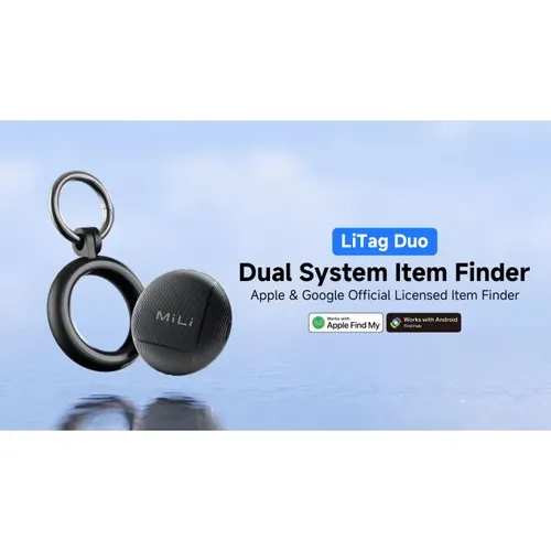 תג איתור חכם MiLi LiTag DUO Bluetooth  תומך Apple ו-Android (צבע שחור)