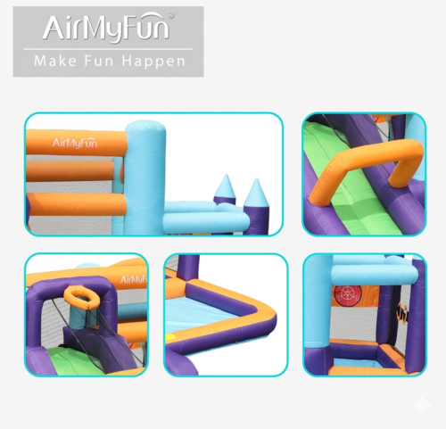 מתקן מתנפח עם מגלשה דגם A82007 מבית Doctor Dolphin