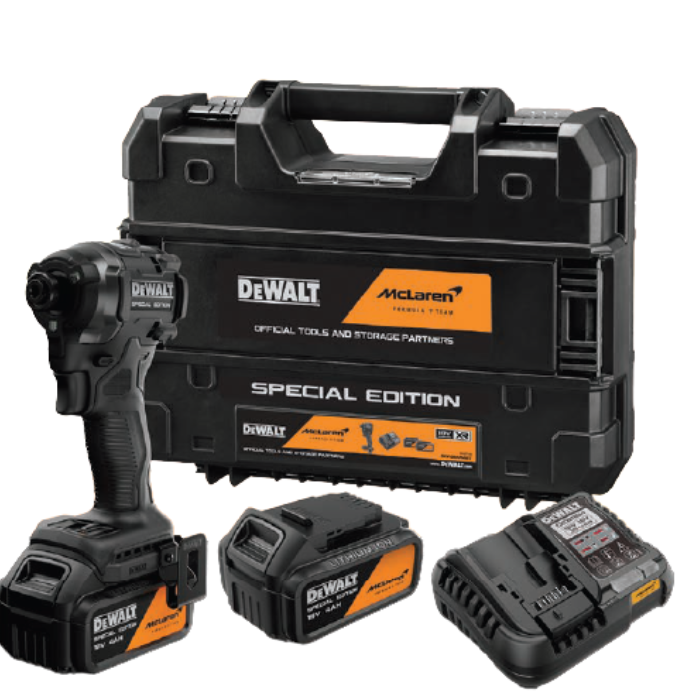 מברגת אימפקט 18V מסדרת מקלארן + שתי סוללות 4AH DCF86MM2T