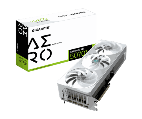 כרטיס מסך Gigabyte GeForce RTX 5070 Ti AERO OC 16G White