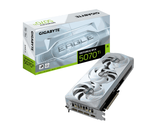 כרטיס מסך Gigabyte GeForce RTX 5070 Ti EAGLE OC ICE SFF 16G White