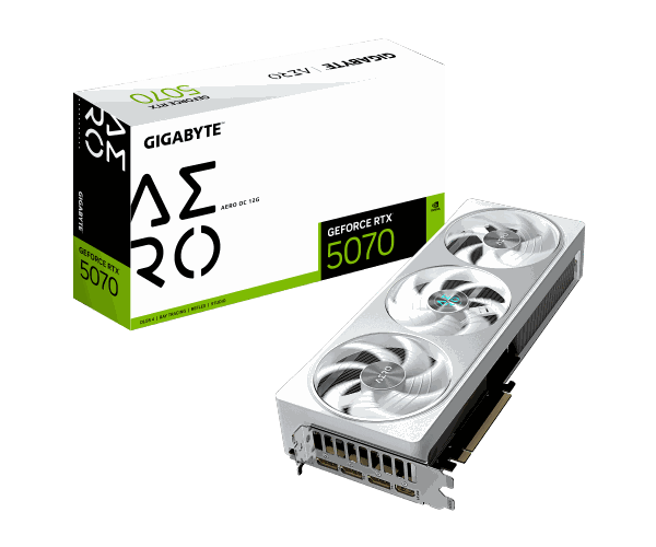 כרטיס מסך Gigabyte GeForce RTX 5070 AERO OC 12G White