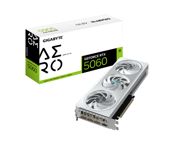 כרטיס מסך Gigabyte GeForce RTX 5060 AERO OC 8GB White