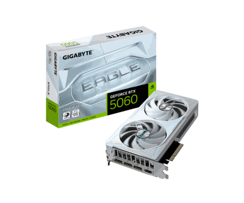 כרטיס מסך Gigabyte GeForce RTX 5060 EAGLE ICE OC 8GB White