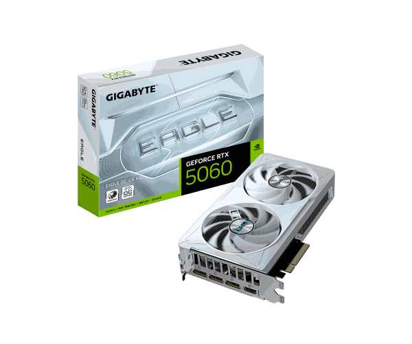 כרטיס מסך Gigabyte GeForce RTX 5060 EAGLE ICE OC 8GB White