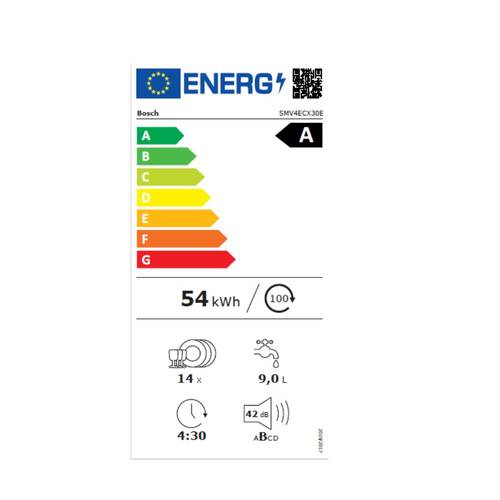 מדיח כלים אינטגרלי מלא 14 מע' כלים Bosch SMV4ECX30E Serie 4 | גרמניה