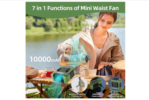 מאוורר אישי לחיילים לשטח לקמפינג WAIST FAN TURBO