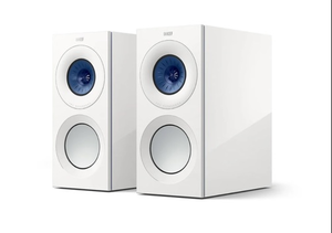 זוג רמקולים מדפיים kef Reference 1 Meta בצבע High-Gloss White/Blue